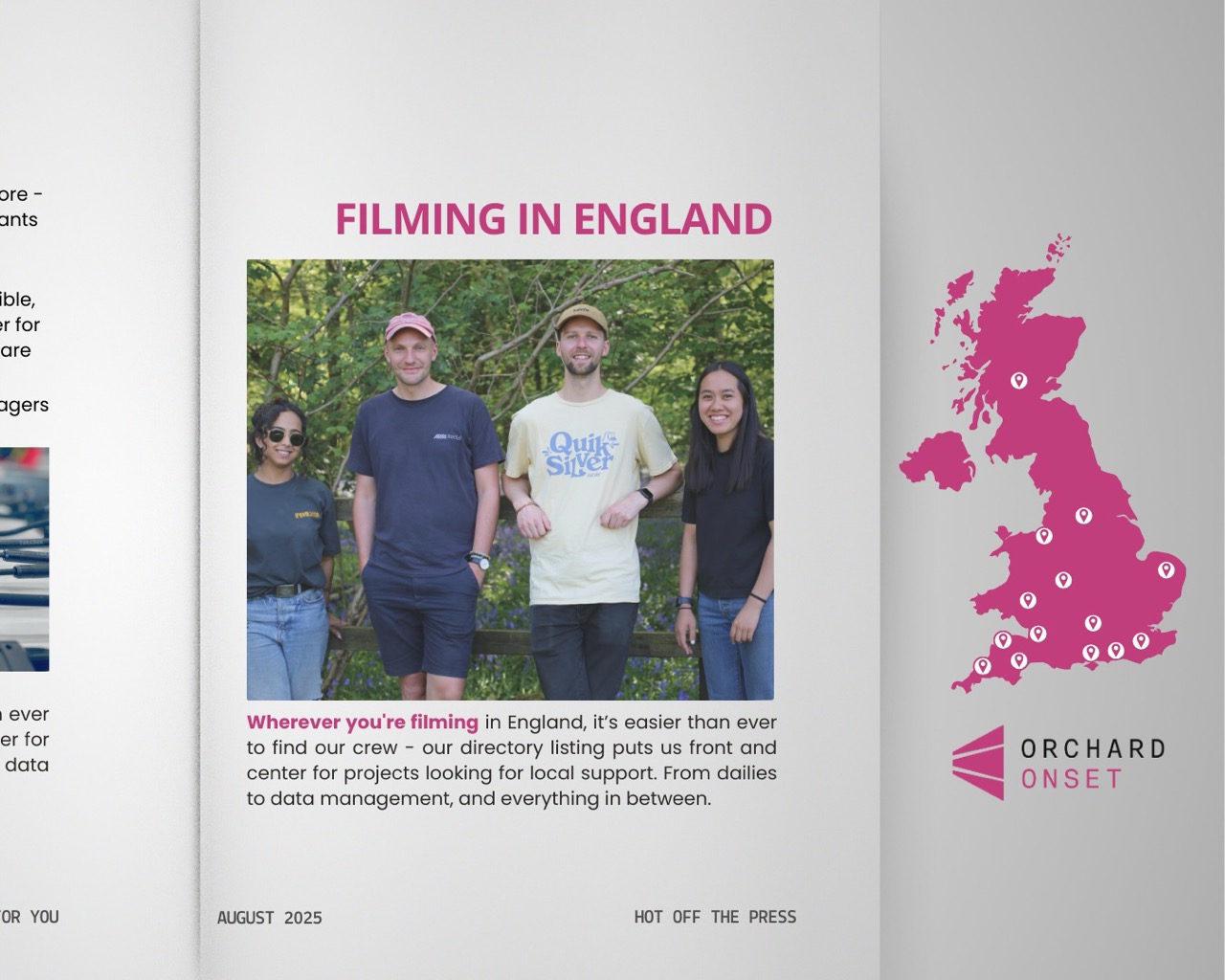 Orchard Onset Joins Filming in England’s Crew Directory